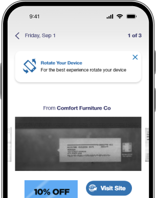 Phone displaying notification from Informed Delivery app showing incoming mail.