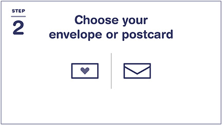 Step 2: Choose your envelope or postcard.