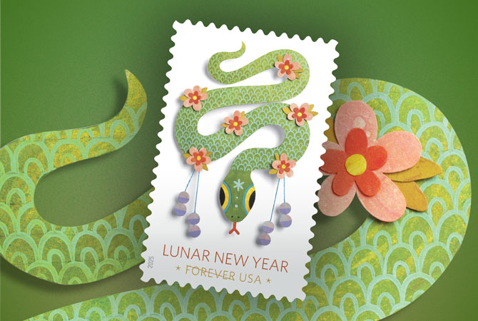 Lunar New Year: Year of the Snake Forever stamp