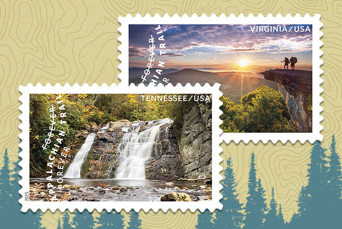 The Appalachian Trail Commemorative Forever® Stamps.