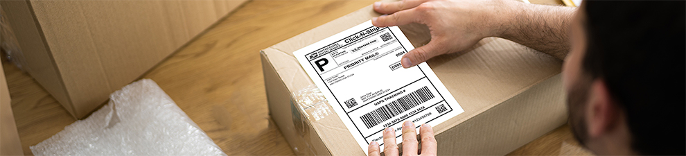 A package with a label on it.